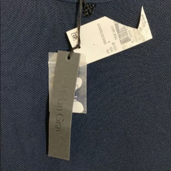 DYLAN GRAY Men's 100% Cotton Crewneck Sweater NAVY MSRP $98 Size L - Picture 5 of 5